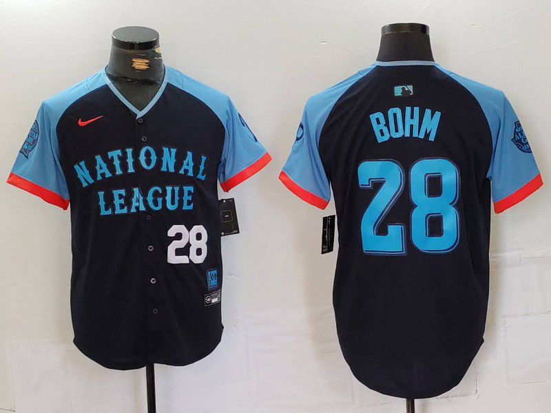 Men Philadelphia Phillies #28 Bohm Blue All star 2024 Nike MLB Jersey style 2